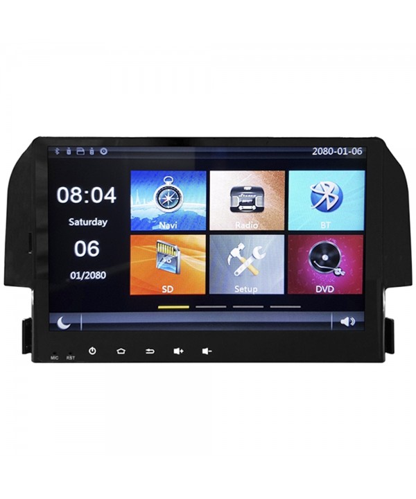 Central Multimedia Hetzer S500A de 9" para Honda Civic 2016/17 con Bluetooth/GPS – Negro