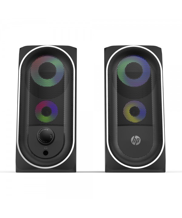 Speaker Hp DHE-6001 de 6W con Jack de 3,5mm/USB para alimentación con Retroiluminación RGB- Negro