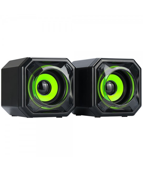 Speaker Quanta QTSMQ15 5W/USB/Jack 3.5 mm - Negro/Verde